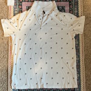 H&M Cream Palm Tree Polo Shirt